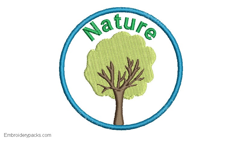 Embroidery Design of Nature Tree