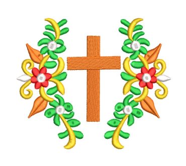 Embroidery Flower Designs with Cross