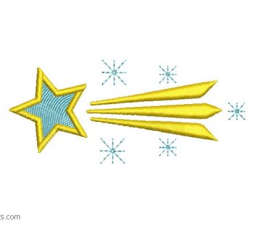 Embroidery designs of shooting star