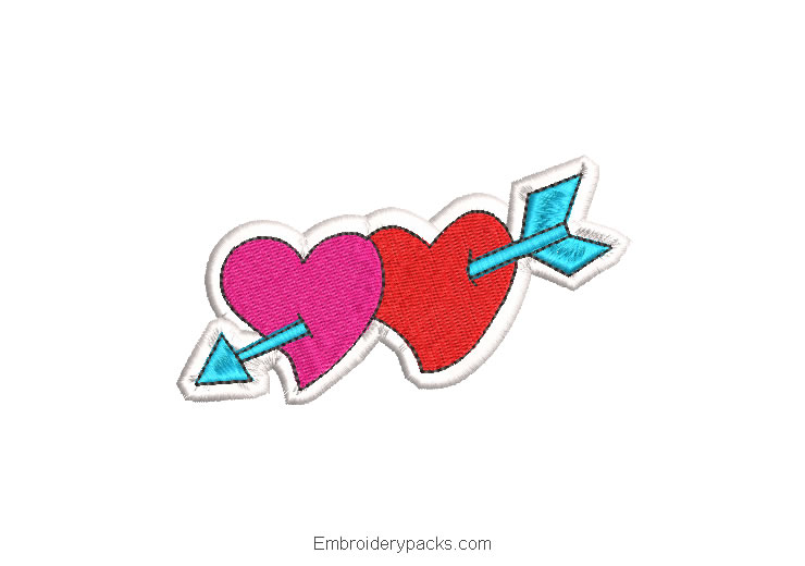 Embroidery hearts valentine