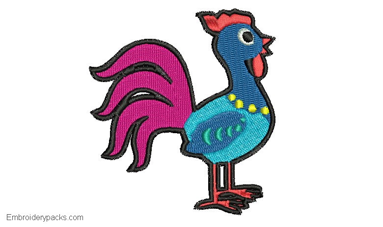 Embroidery of Rooster for Embroidery