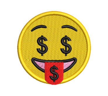 Emoji with Dollar Sign Embroidery Designs