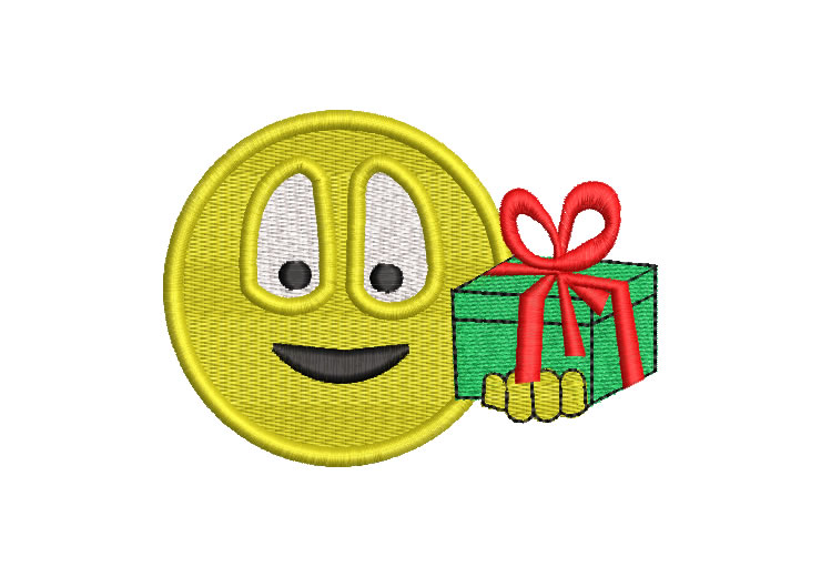 Emoticons with Gift Embroidery Designs