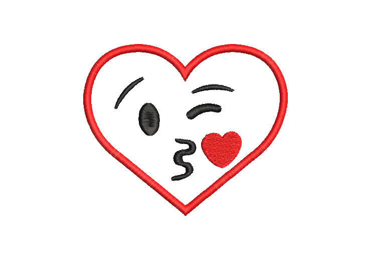 Face Heart Shape Embroidery Designs