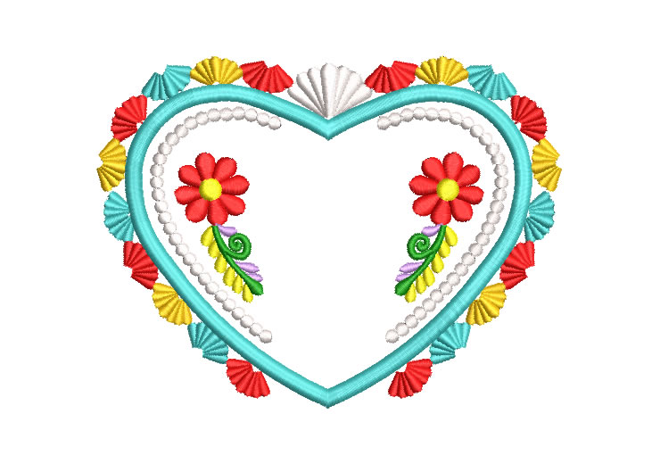Flower Heart Embroidery Designs