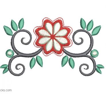Flower Leaf Embroidery Design