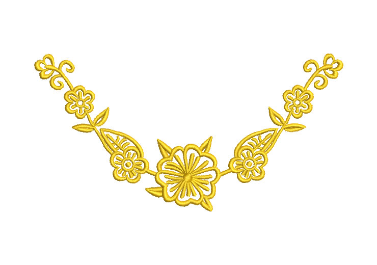Flower and Leaf Decoration Embroidery Designs