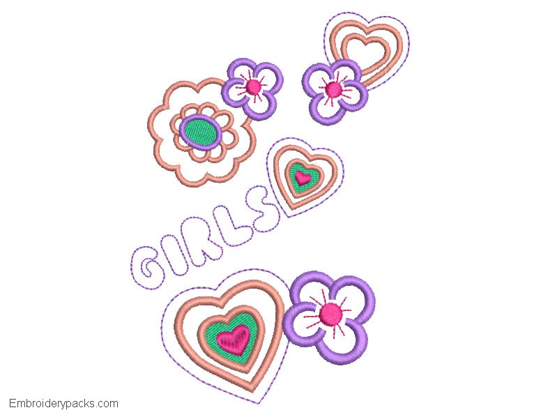 Flower embroidery for Girls