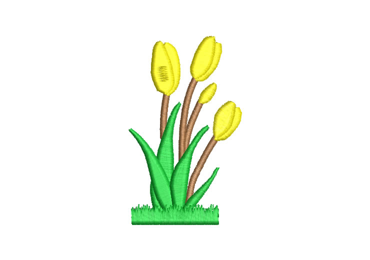 Flowers Tulips Embroidery Designs