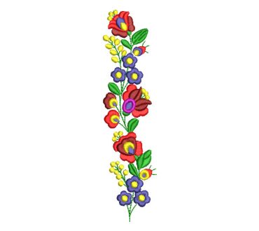 Flowers with Colorful Leaves Artistic Embroidery Designs
