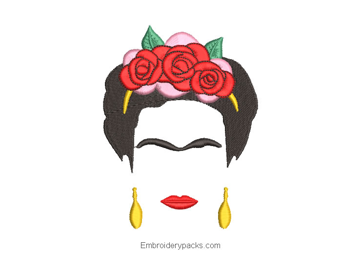 Frida Kahlo Embroidered Design