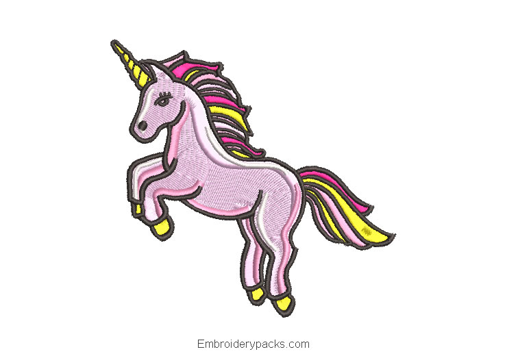Full body unicorn pony embroidery