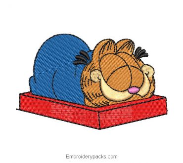 Garfield Sleeping Embroidered Design
