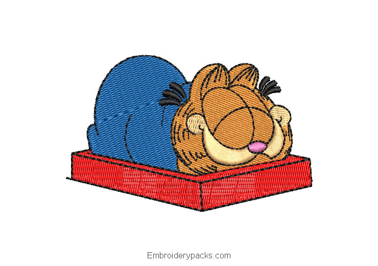 Garfield Sleeping Embroidered Design