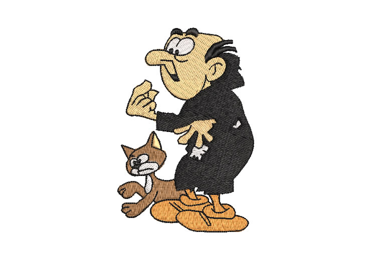 Gargamel with Smurfs Cat Embroidery Designs