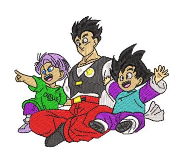 Gohan, Goten, and Trunks Dragon Ball Z Embroidery Designs