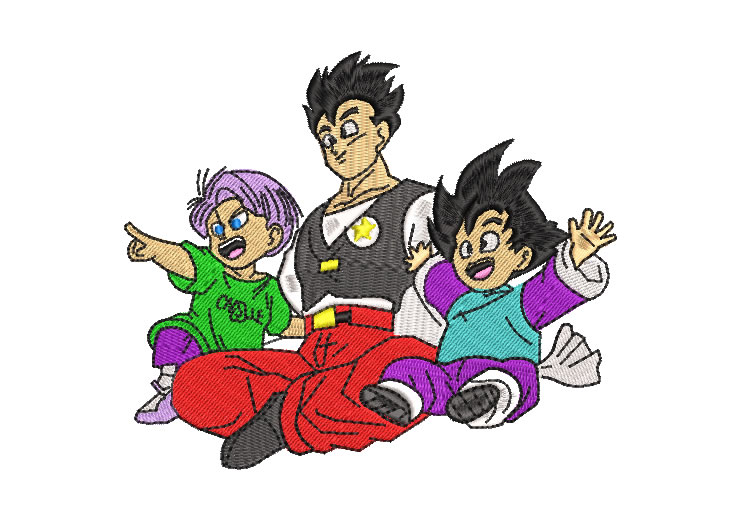 Gohan, Goten, and Trunks Dragon Ball Z Embroidery Designs