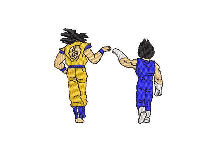 Goku and Vegeta Dragon Ball Z Embroidery Designs