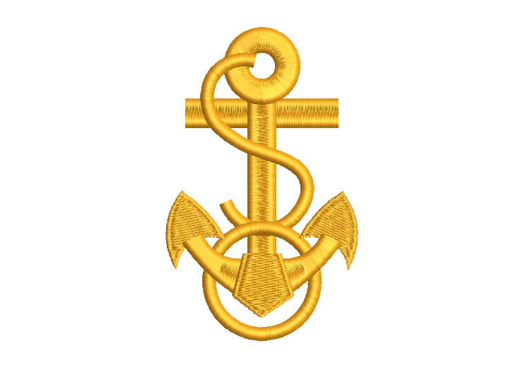 Gold Anchor Embroidery Designs