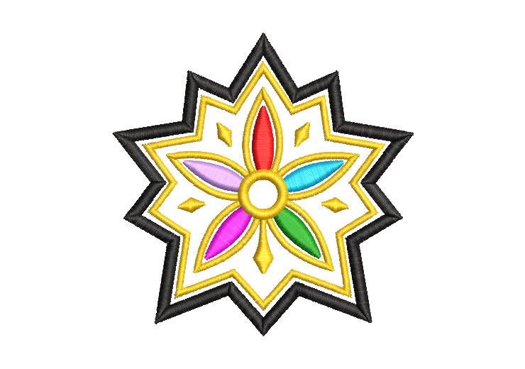 Golden Star Flower Rumi Kpop Huntrix Embroidery Designs