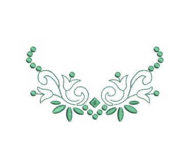 Green Arabesque Flowers Embroidery Designs