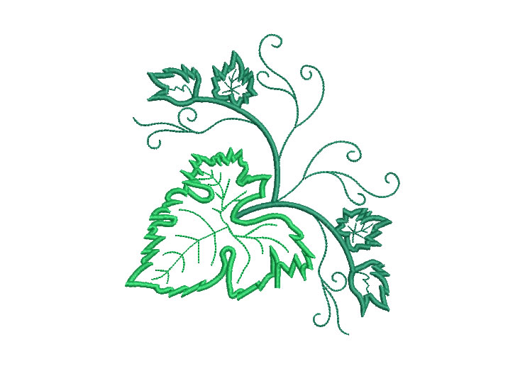 Green Leaf Embroidery Designs