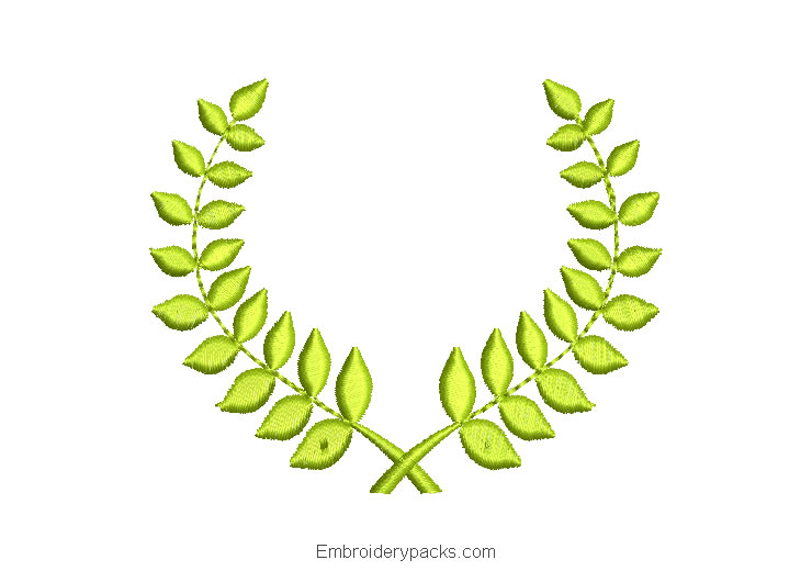 Green leaves bouquet embroidery design