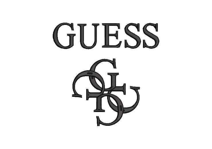 Guess Logo with Letter Embroidery Designs