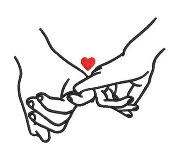 Hands Making a Promise of Love Embroidery Designs