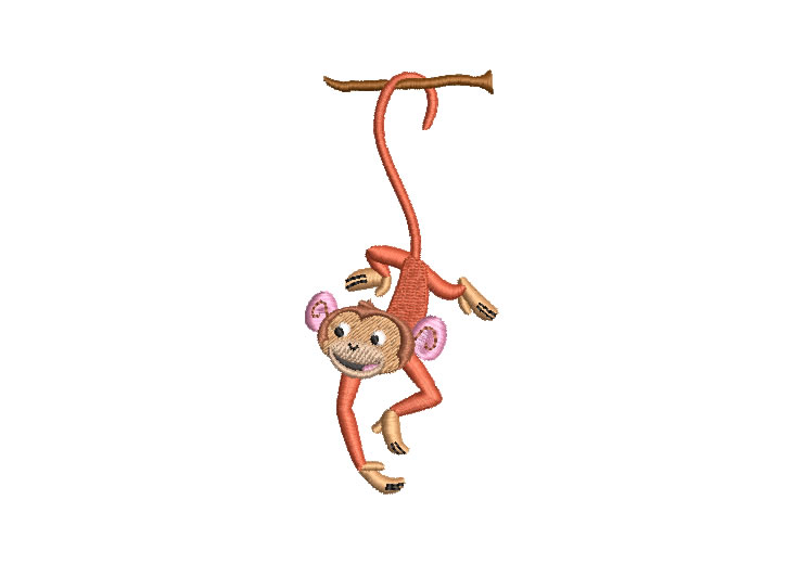 Hanging Monkey Embroidery Designs