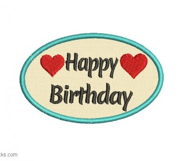 Happy Birthday Embroidery with Application