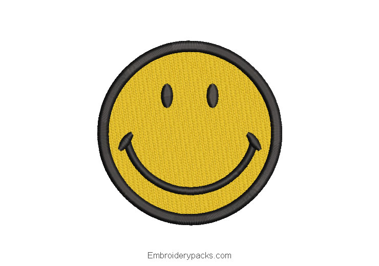 Happy Emoji Embroidery Design