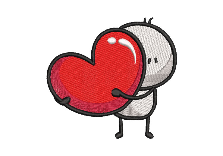 Heart Cartoon Embroidery Designs