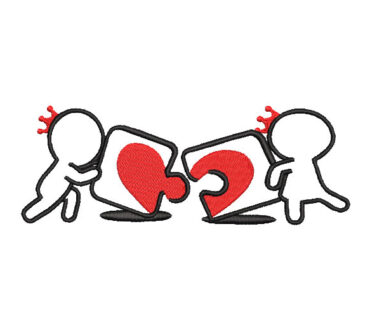 Heart Puzzle Embroidery Designs