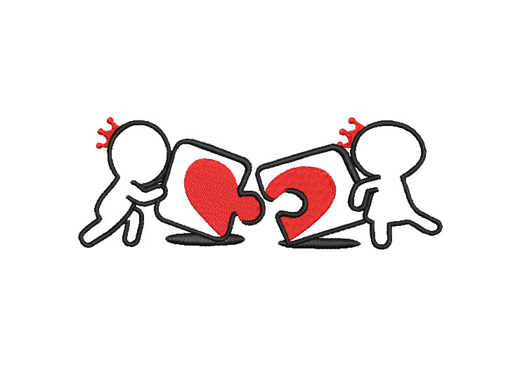 Heart Puzzle Embroidery Designs