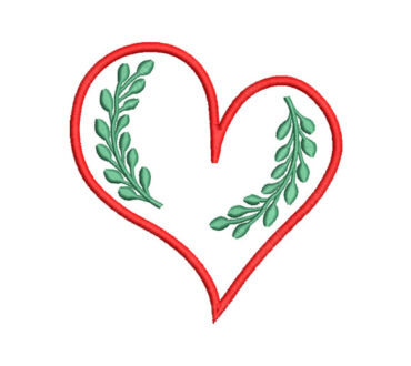 Heart with Branches Embroidery Designs