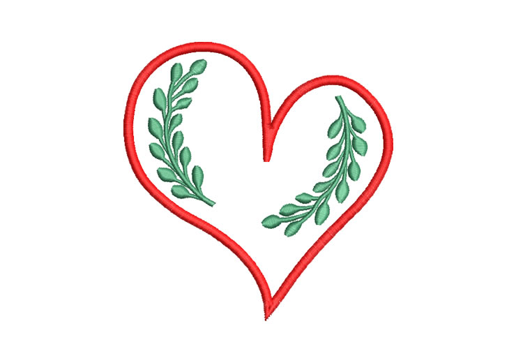 Heart with Branches Embroidery Designs