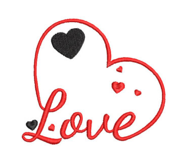 Heart with Love Letter Embroidery Designs