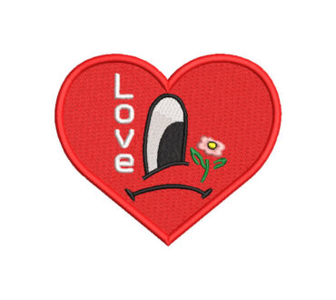 Heart with Love Letter and Flowers Embroidery Designs