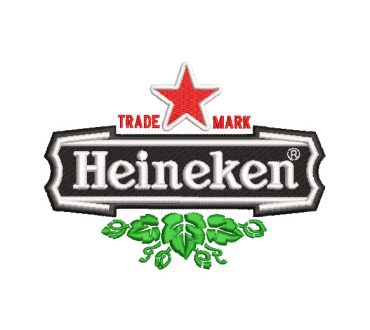 Heineken Logo with Letter Embroidery Designs