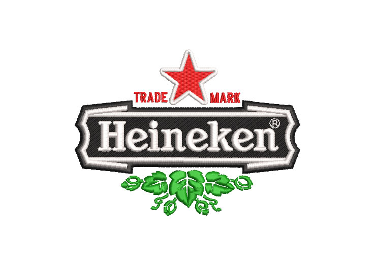 Heineken Logo with Letter Embroidery Designs