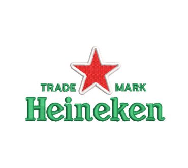Heineken Logo with Red Star Embroidery Designs