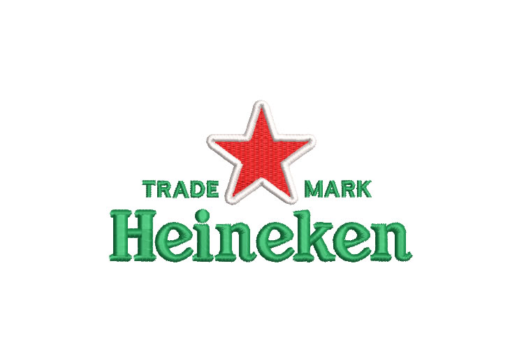 Heineken Logo with Red Star Embroidery Designs
