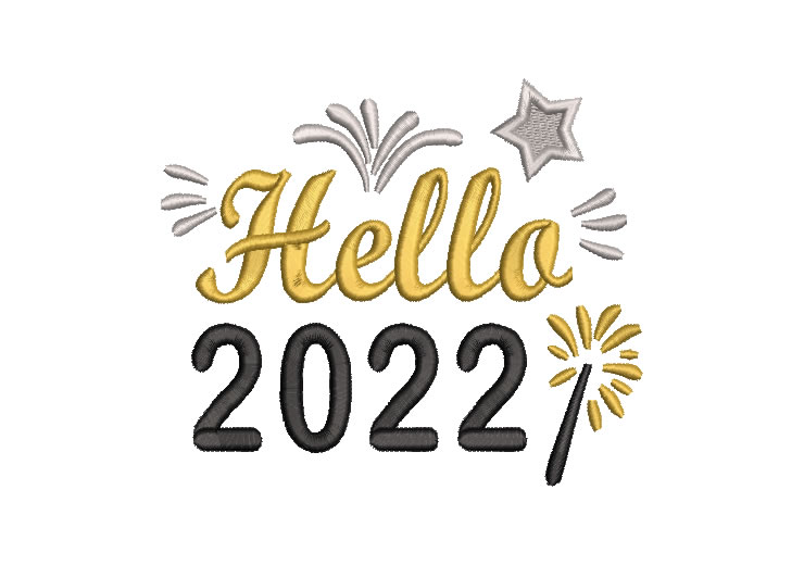 Hello 2022 Letter Embroidery Designs