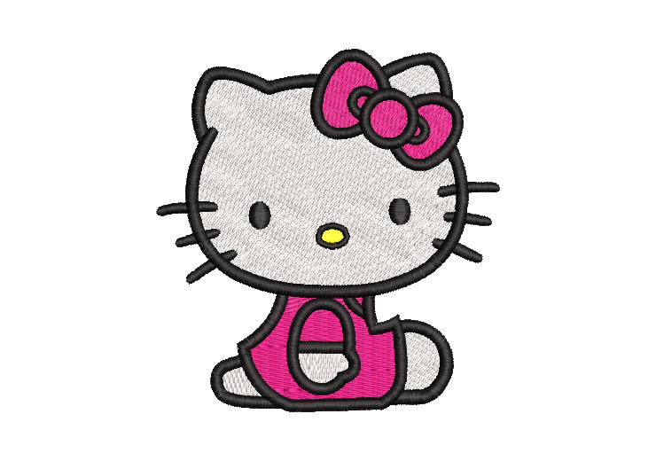 Hello Kitty Sitting Embroidery Designs