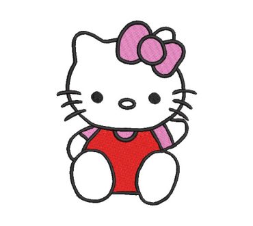 Hello Kitty with Dress Embroidery Designs