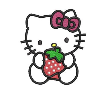 Hello Kitty with her classic embroidery designs