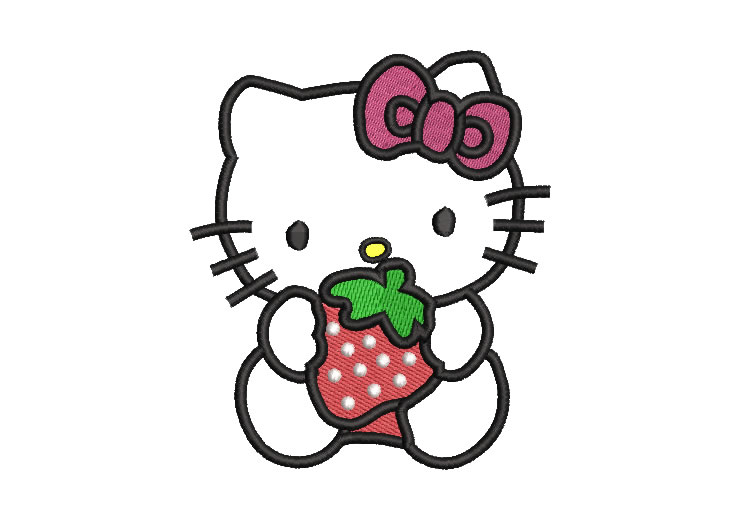 Hello Kitty with her classic embroidery designs