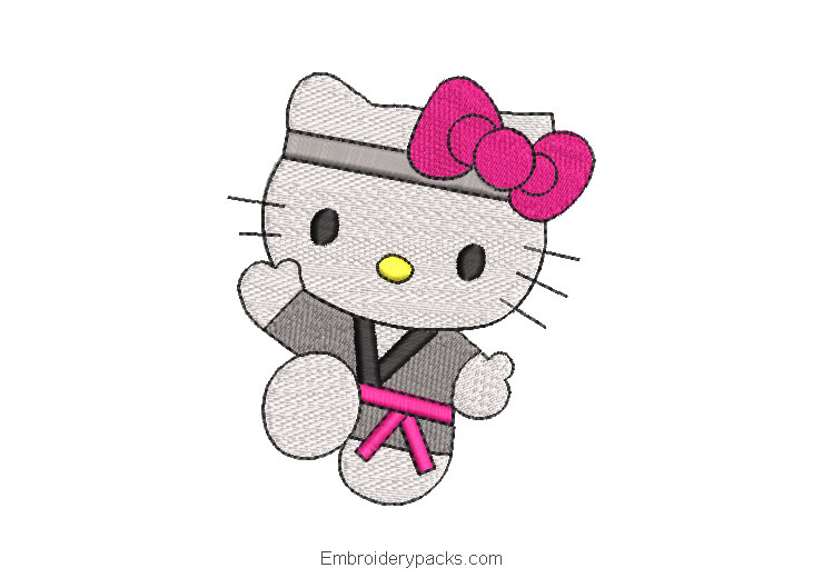 Hello kitty embroidery design with headband