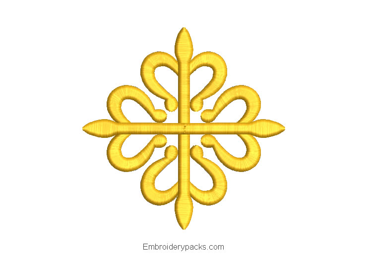 Heraldic Cross Machine Embroidery Design